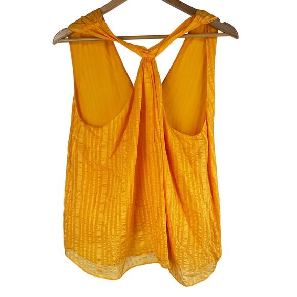 Frame Silk Crinkle Draped Halter Neck Top Orange Women's Size Large New With Tag - Picture 3 of 11
